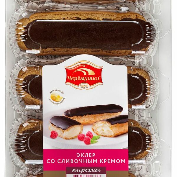 Пирожное Эклер Черёмушки со сливочным кремом
