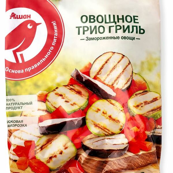 Смесь овощная АШАН Красная Овощное трио гриль замороженная