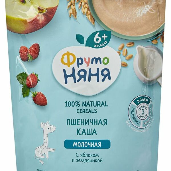 Каша пшеничная ФрутоНяня с яблоком и земляникой