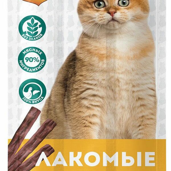 Лакомство для кошек Мнямс палочки печень-цыпленок, 15 г