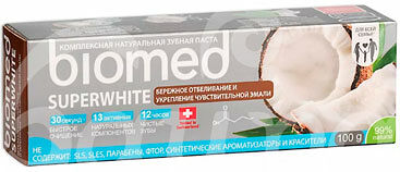 Зубная паста Biomed Superwhite 100гр Бережное отбеливание