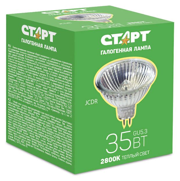 

Лампа накаливания галогенная Старт Jcdr gu5.3 220v 35 вт