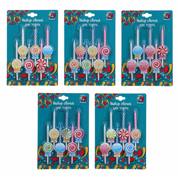 Капитан весельчак набор свечей для торта с декором, 13х19,5 см, в ассортименте 