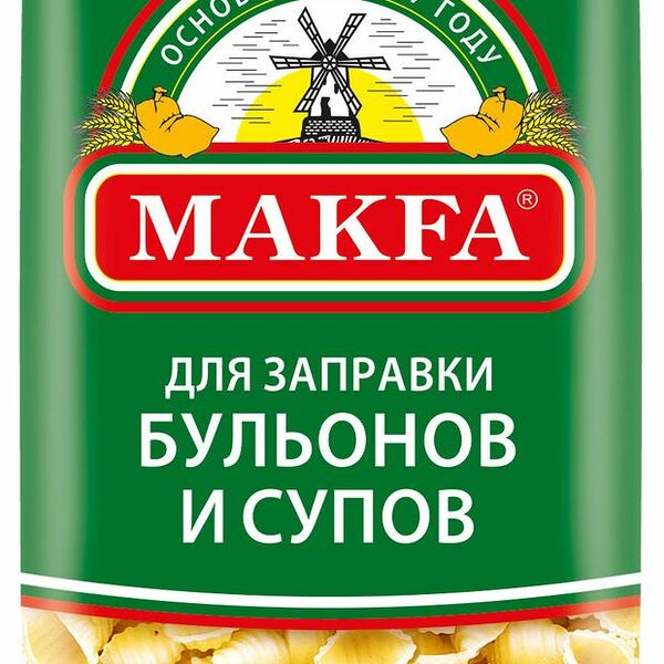 Макаронные изделия для заправки супов и бульонов Ракушки Makfa 250 г