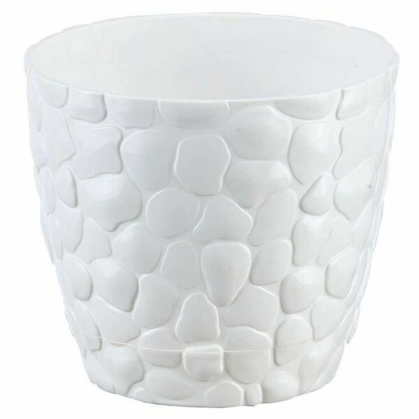 Кашпо для цветов Idea Камни d=18см, 2,6л, цвет белый