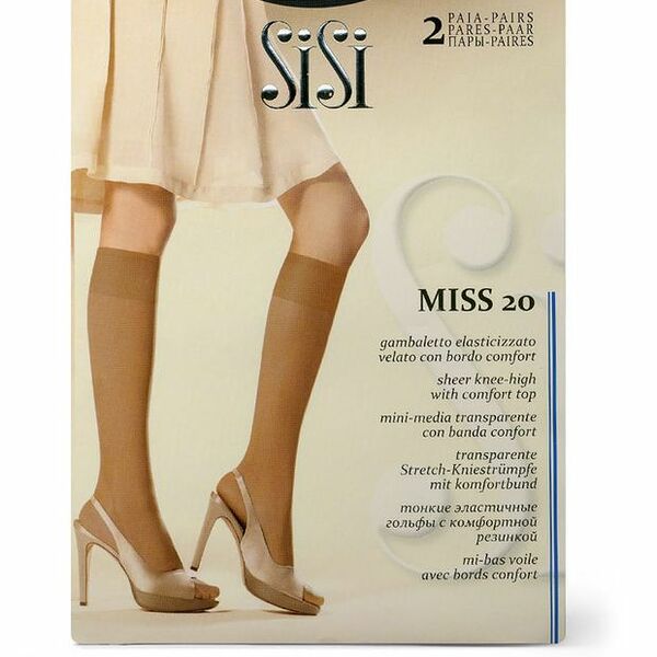 Гольфы женские SiSi Miss 20 den 2 пары, nero