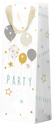 Пакет подарочный Пакетико подарочный для бутылок с тиснением Вечеринка 36*12*9.5 см