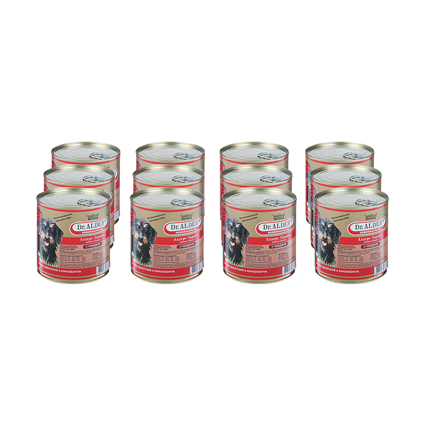 Корм для собак DR. ALDER`S Алдерс Гарант 80%рубленного мяса Говядина конс. 750г (упаковка - 12 шт)