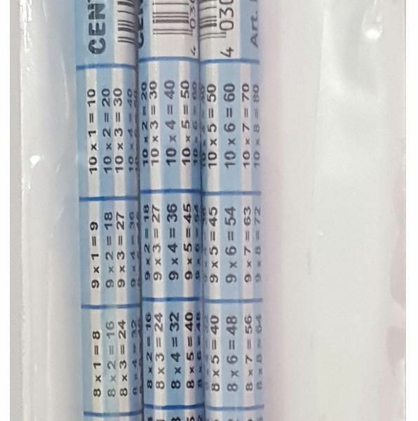 Набор карандашей простых Centrum с таблицей умножения HB с ластиком, 3 шт.