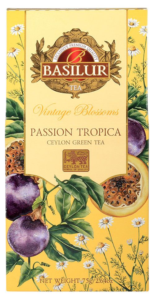 

Чай зеленый Basilur Винтажные цветы Тропическая страсть листовой, 75г
