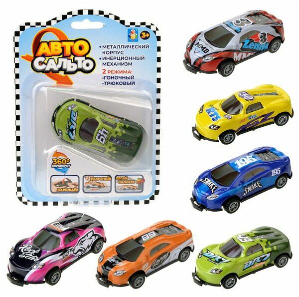 Машинка инерционная 1Toy Авто Сальто 1шт в ассортименте