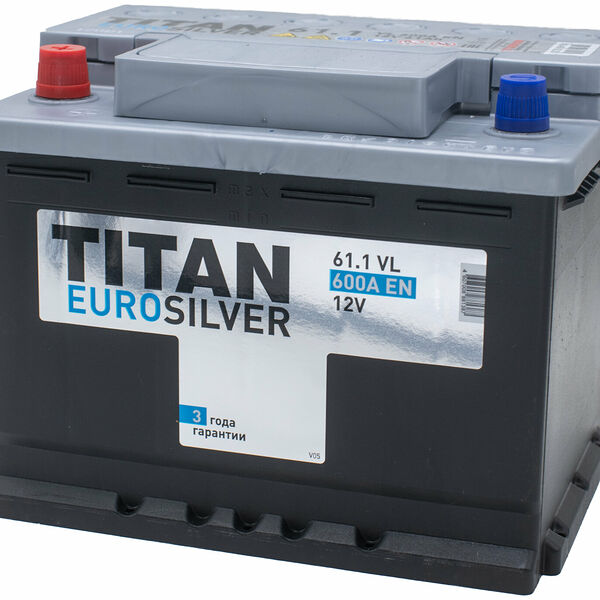 Аккумулятор TITAN EURO SILVER 61 Ач 600 А прямая полярность