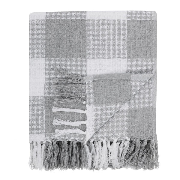 Provance basic плед хлопок, 180х200см, клетка, серый