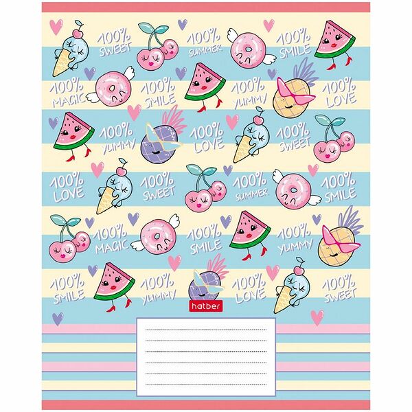 Тетрадь Hatber Фруктис школьная А5 в клетку, 18л в ассортименте