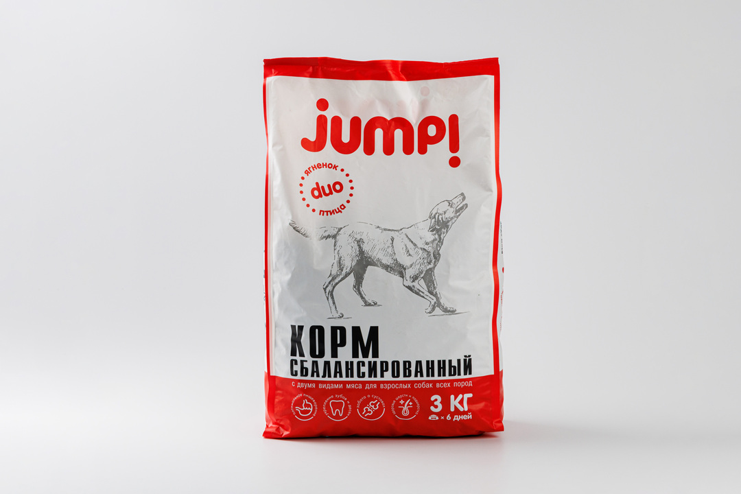 

Корм сухой Jump для взрослых собак всех пород с ягненком и птицей