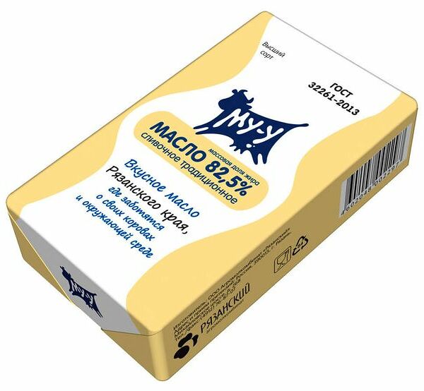 Масло сливочное Му-у Традиционное 82,5% 180г