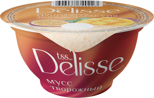 Мусс творожный DELISSE двухслойный манго-маракуйя 2,3% без змж