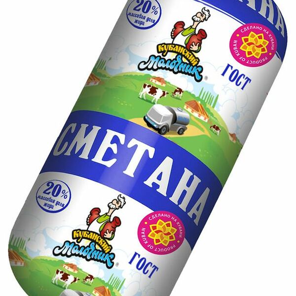 Сметана Кубанский молочник 20% 370 г