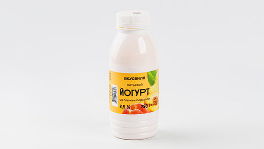Йогурт питьевой ВкусВилл со свежим персиком 2,5% 290г