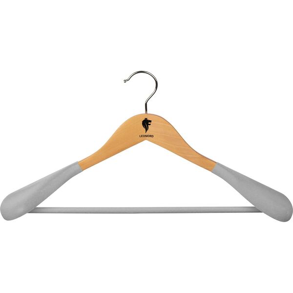 Вешалка для одежды Leonord с широкими плечами, 45 см, флокированная, дерево