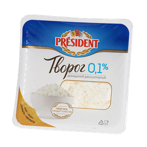 Творог President домашний рассыпчатый 0.1% 450 г