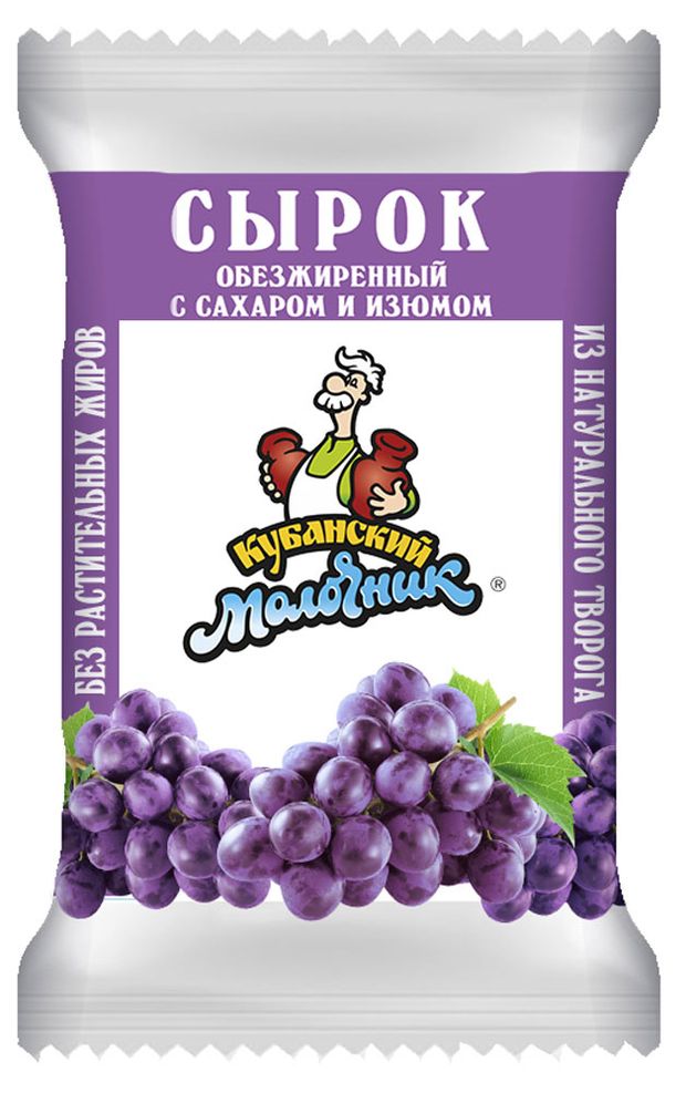 

Сырок творожный Кубанский Молочник с сахаром и изюмом 100 г