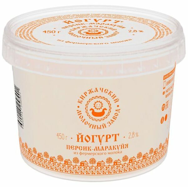 Йогурт Киржачский молочный завод Персик-маракуйя 2,8%