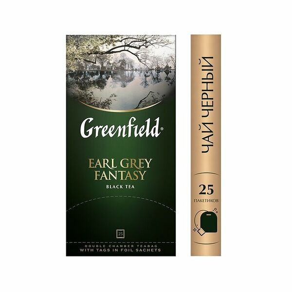 Чай чёрный Greenfield Earl Grey Fantasy, 25 пакетиков x 2 г