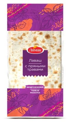 

Лаваш Лимак с пряными травами бездрожжевой 160 г