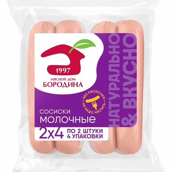 Сосиски Мясной дом Бородина молочные