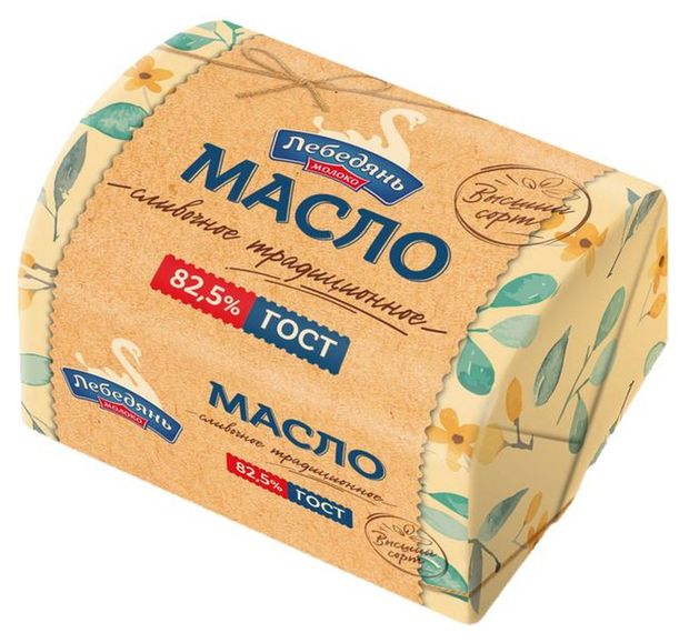 

Масло ЛебедяньМолоко Традиционное сладко-сливочное несоленое 82.5% 200 г