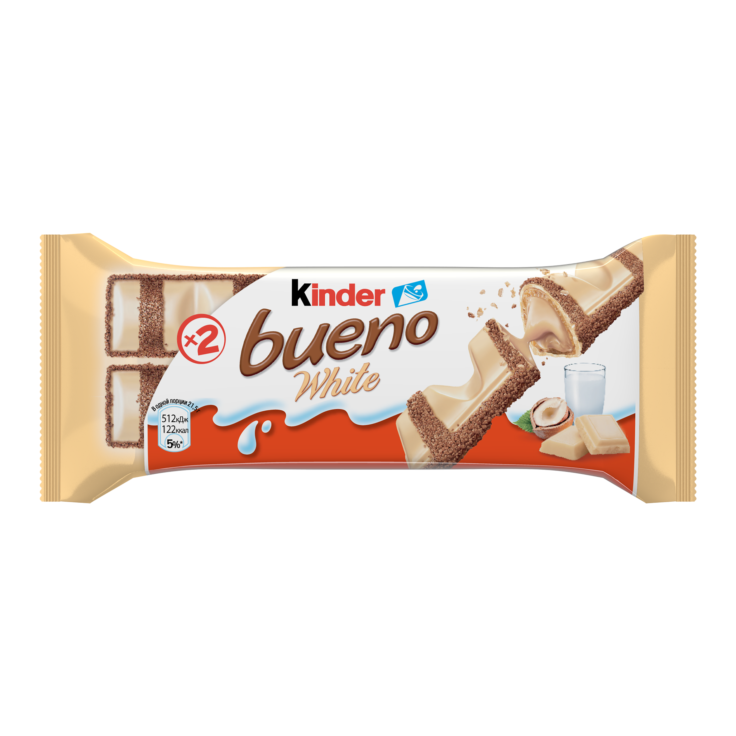 

Вафли Kinder Bueno White Белый шоколад с молочно-ореховой начинкой 39 г