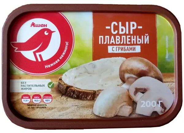 Сыр плавленый АШАН Красная птица с грибами