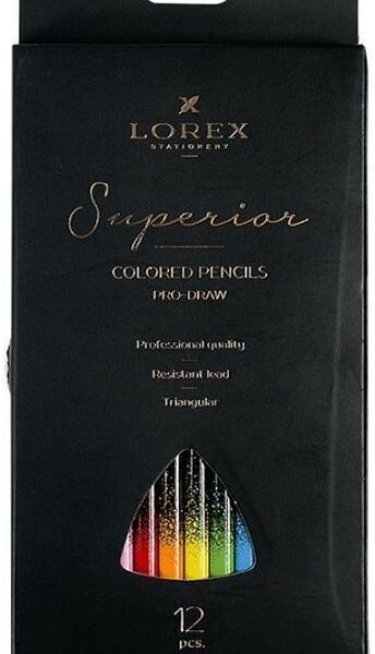 Набор цветных карандашей Lorex Superior трехгранные 12 цветов