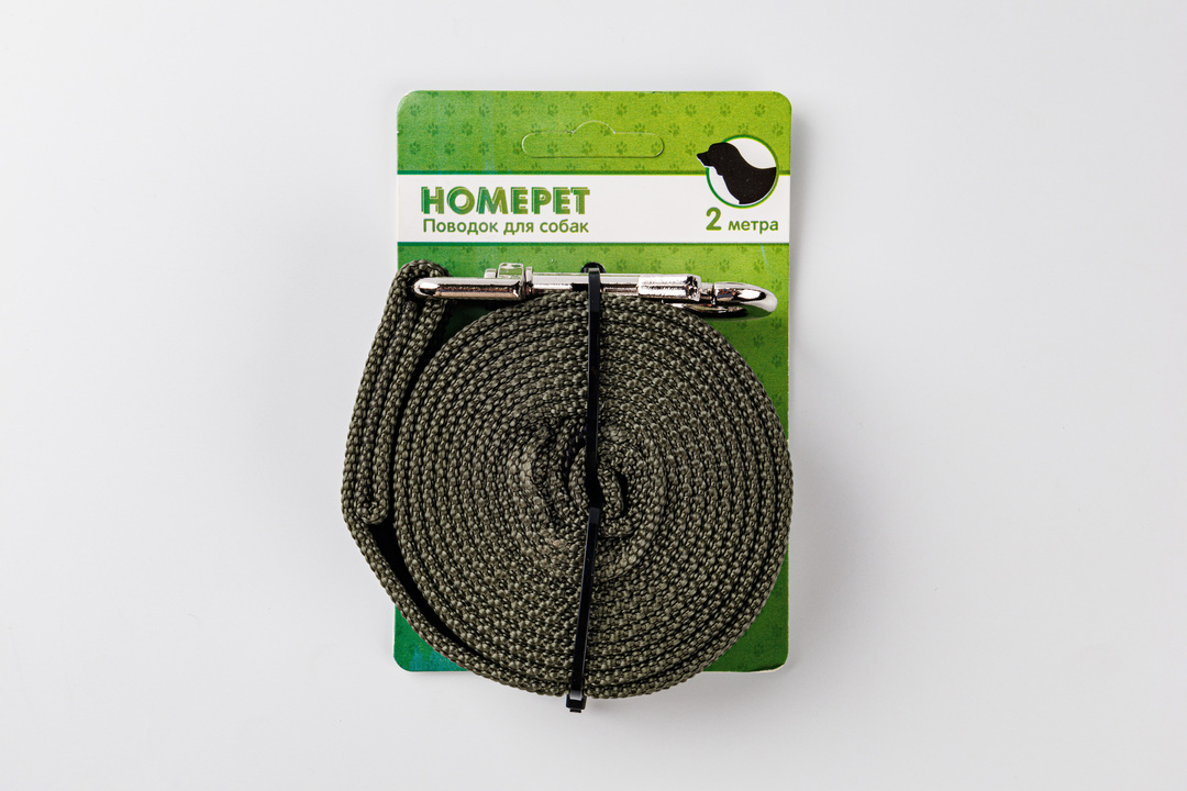 

Поводок для собак стропа с карабином Homepet 25 мм, 2 м