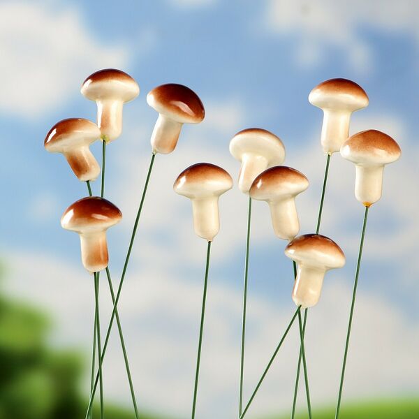 Набор штекеров Грибочек, 10 шт, 3 см, 25 см