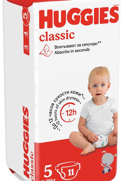 Подгузники Huggies Classic размер 5 (11-25 кг) 11 шт