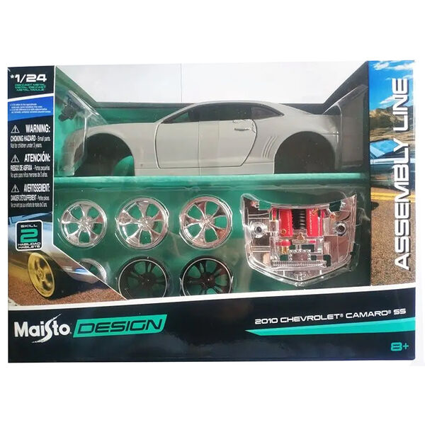 Машинка с отверткой DIY die-cast 2010 Chevrolet Camaro RS 1:24 серая с принтом открывающ двери Maisto 39361