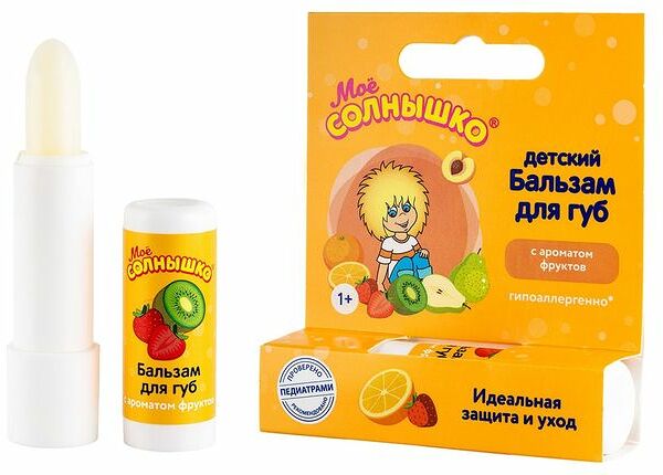 Бальзам для губ Моё солнышко детский с ароматом фруктов 2.8 г