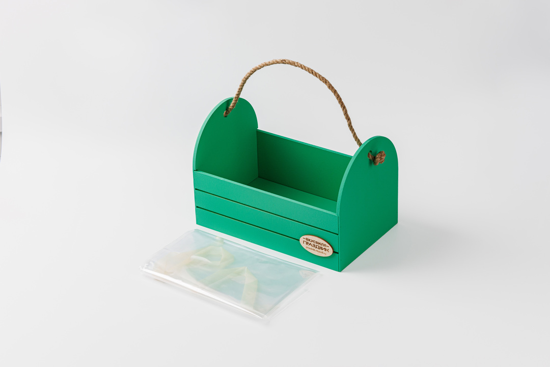

Бокс ящик деревянный подарочный зелёный