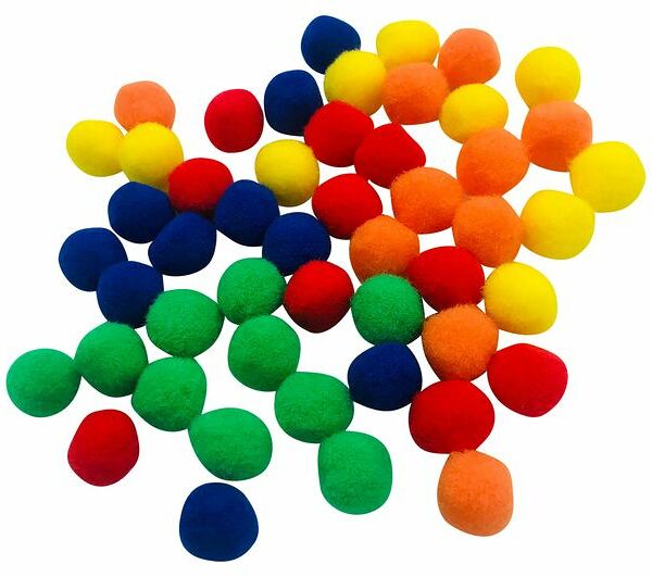 Помпоны декоративные АШАН Красная птица 2 см, 50 шт