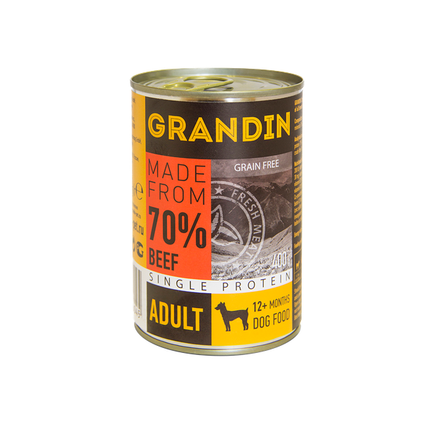 Adult Консервы для взрослых собак всех пород, с говядиной и льняным маслом, 400 гр.