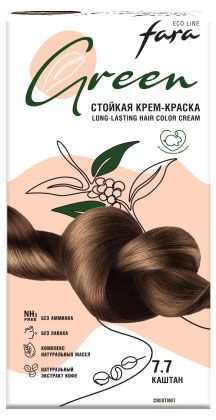 

Крем-краска стойкая для волос Fara Eco Line Green тон 7.7 Каштан