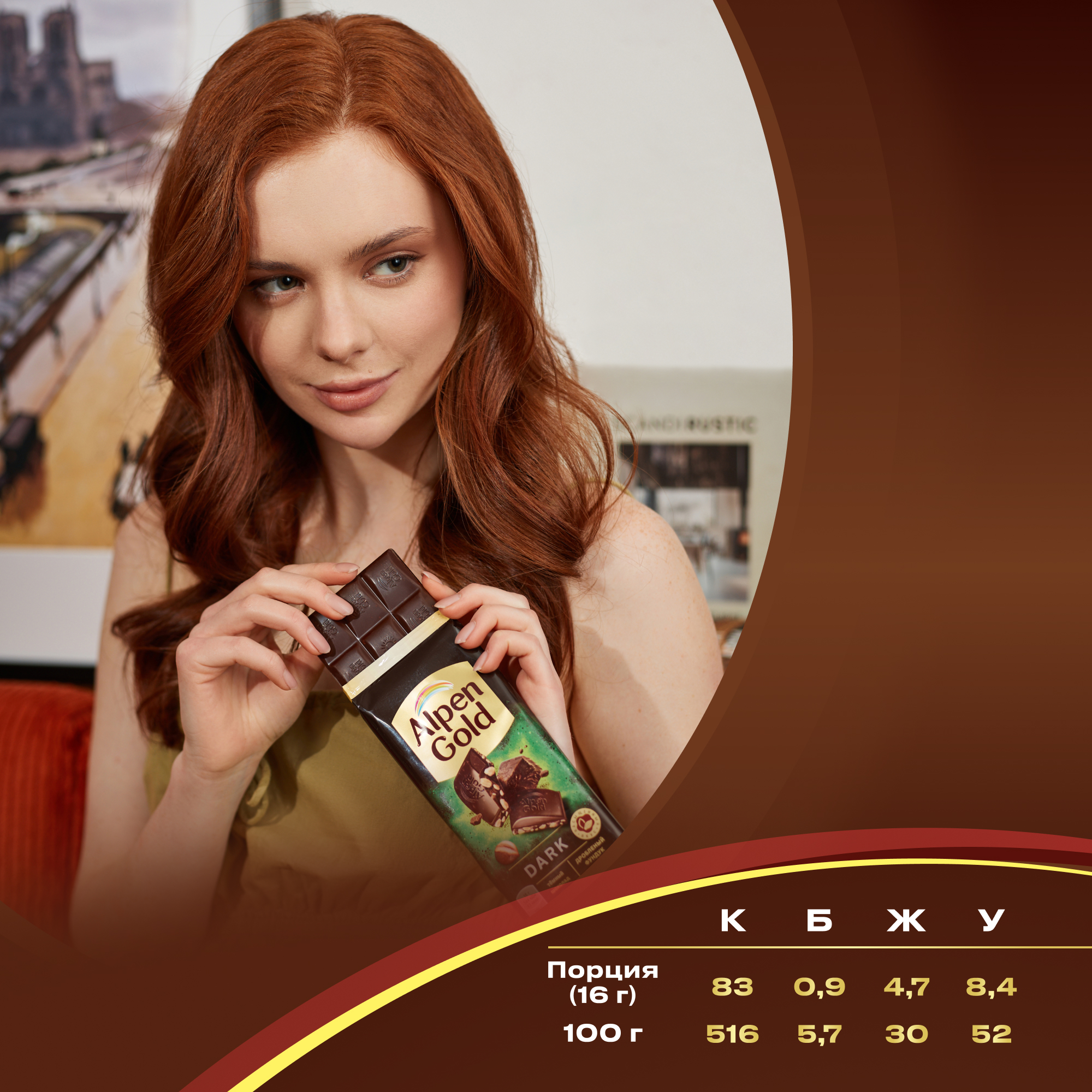 

Шоколад темный Alpen Gold Dark с дробленым фундуком 80 г