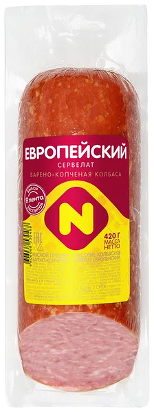 Колбаса Останкино Сервелат Европейский варено-копченый 660 г