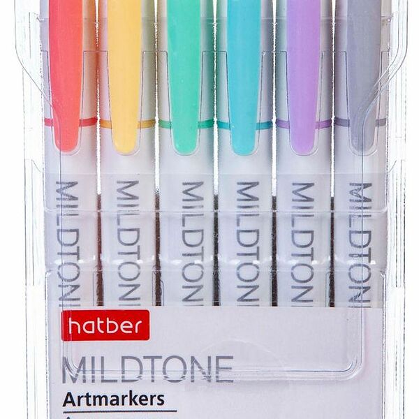 Набор артмаркеров Hatber Mildtone Pastel, 6 цветов