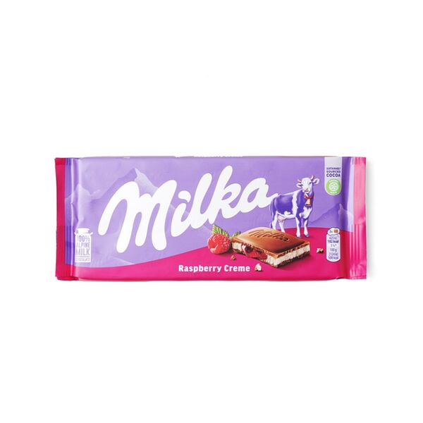Шоколад Milka Raspberry Cream молочный с малиновым кремом, 100 г