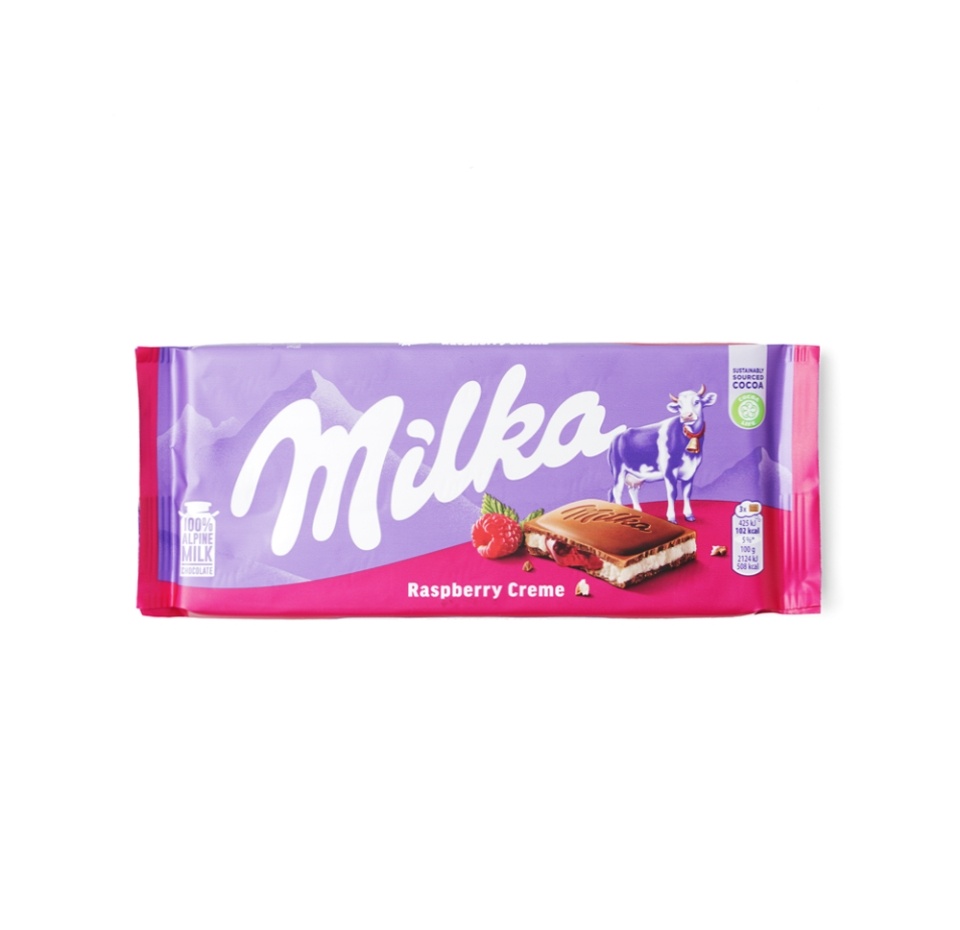 

Шоколад Milka Raspberry Cream молочный с малиновым кремом, 100 г