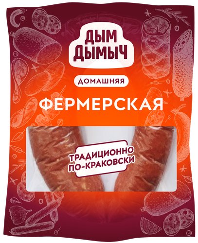 

Колбаса полукопченая Дым Дымыч Домашняя Фермерская 330 г