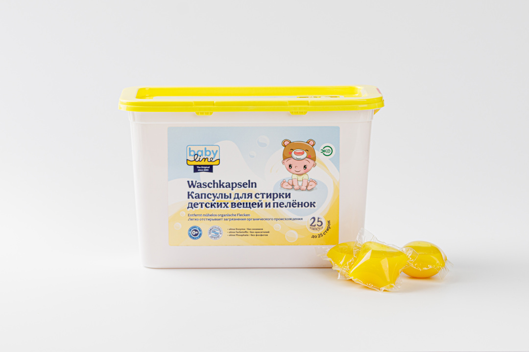 

Капсулы для стирки детской одежды и пеленок Baby Line 25 шт